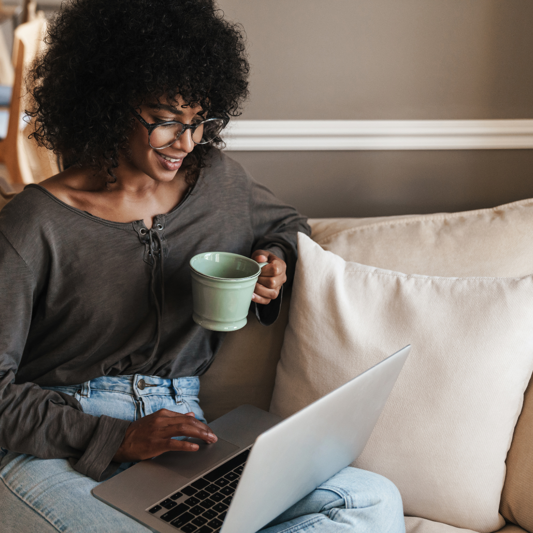 A Caribbean professional woman working remotely